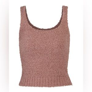 Skims Tops Skims Cozy Knit Tank Top In Rose Clay